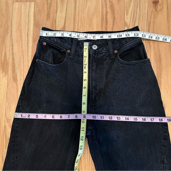 Abercrombie & Fitch The 90s Relaxed Slit Hem Black Jean Curve Love Sz 24 - Picture 9 of 11